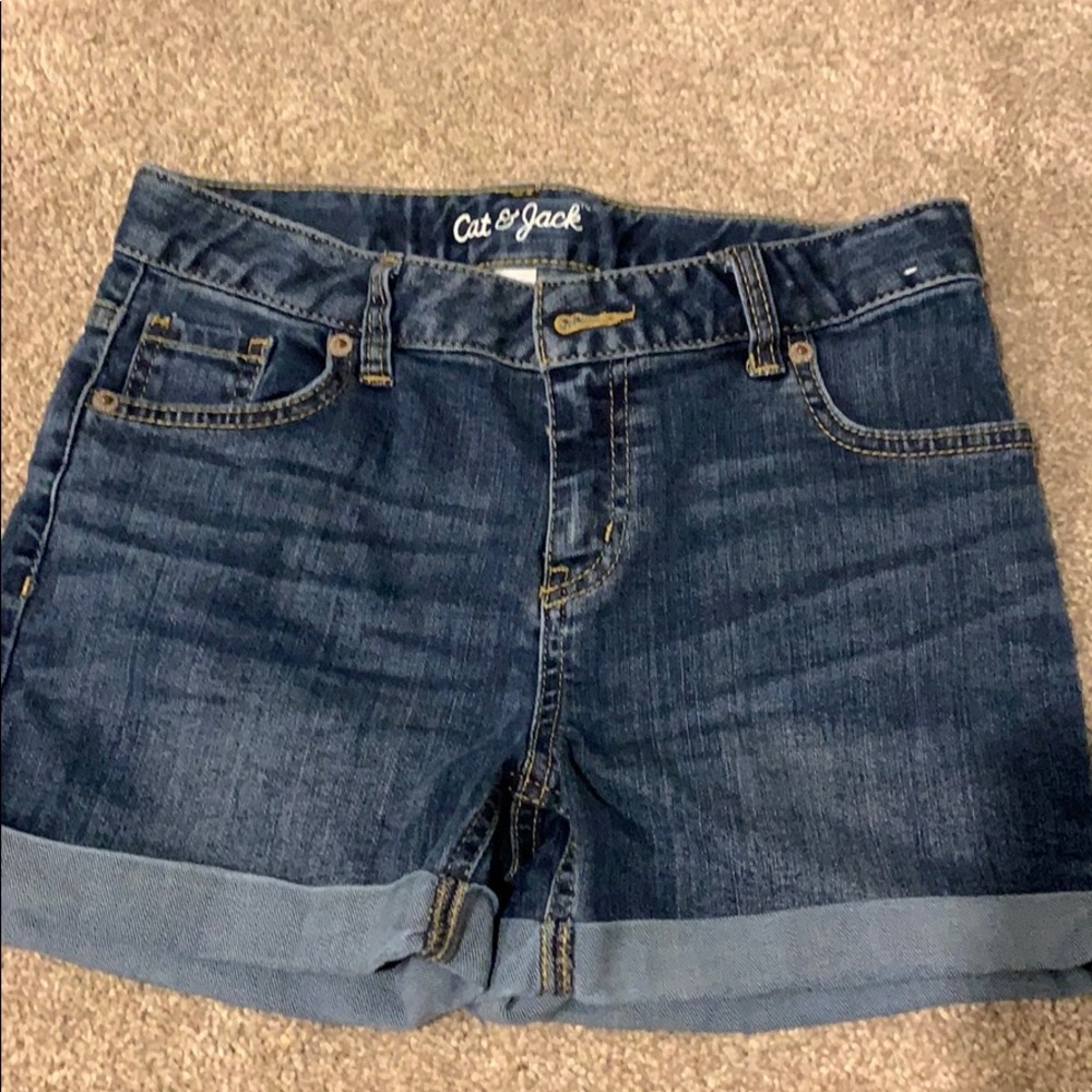Dark wash jean shorts